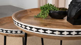 Ollie 2-piece Solid Wood Bone Inlay Nesting Table Natural - 930193
