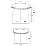 Ollie 2-piece Solid Wood Bone Inlay Nesting Table Natural - 930193