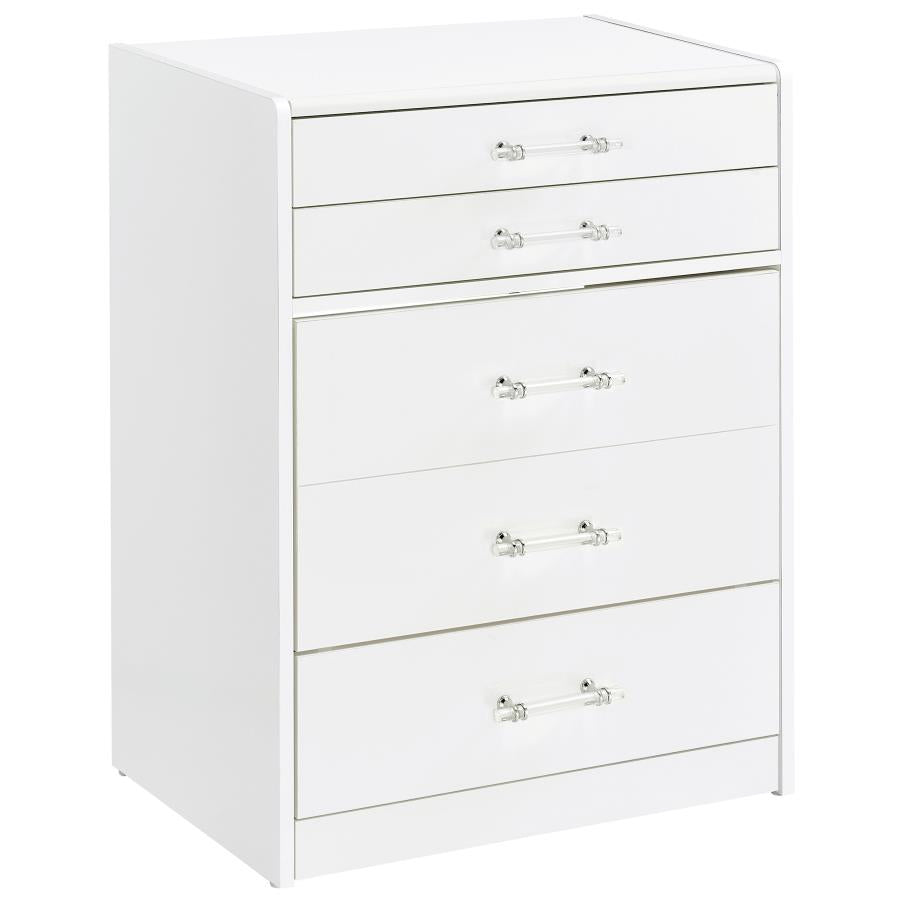 Danbury 3-drawer Makeup Vanity & Stool Set White High Gloss - 930208