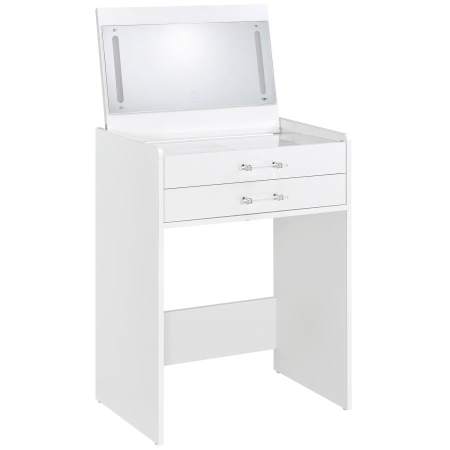 Danbury 3-drawer Makeup Vanity & Stool Set White High Gloss - 930208