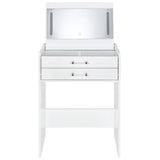 Danbury 3-drawer Makeup Vanity & Stool Set White High Gloss - 930208