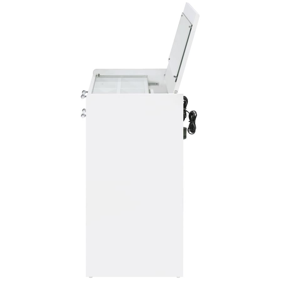 Danbury 3-drawer Makeup Vanity & Stool Set White High Gloss - 930208