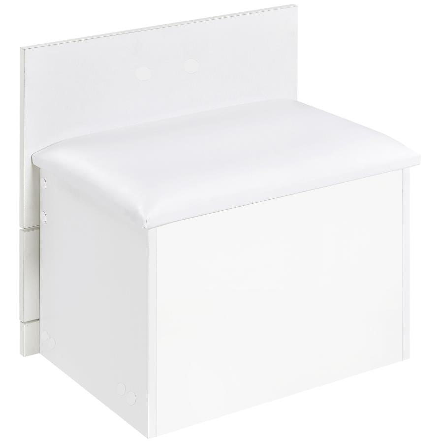 Danbury 3-drawer Makeup Vanity & Stool Set White High Gloss - 930208