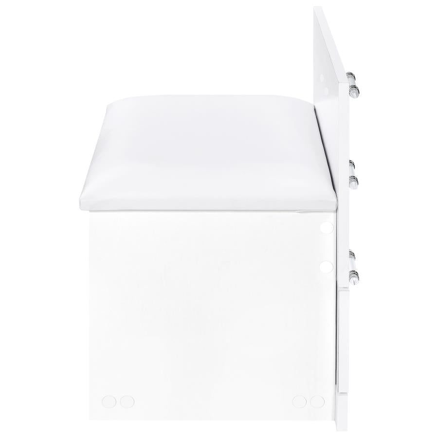 Danbury 3-drawer Makeup Vanity & Stool Set White High Gloss - 930208