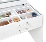 Danbury 3-drawer Makeup Vanity & Stool Set White High Gloss - 930208