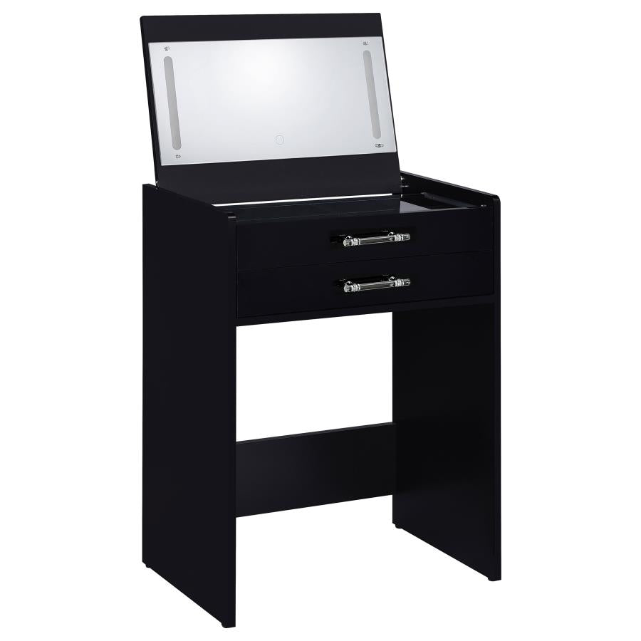 Danbury 3-drawer Makeup Vanity & Stool Set Black High Gloss - 930209