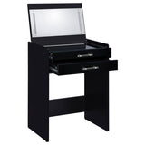 Danbury 3-drawer Makeup Vanity & Stool Set Black High Gloss - 930209