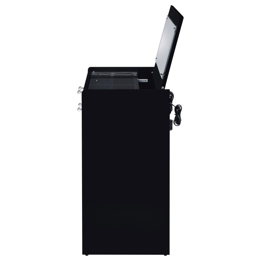 Danbury 3-drawer Makeup Vanity & Stool Set Black High Gloss - 930209