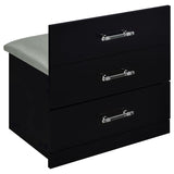 Danbury 3-drawer Makeup Vanity & Stool Set Black High Gloss - 930209