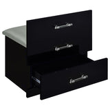 Danbury 3-drawer Makeup Vanity & Stool Set Black High Gloss - 930209