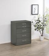 Danbury 3-drawer Makeup Vanity & Stool Set Grey High Gloss - 930210