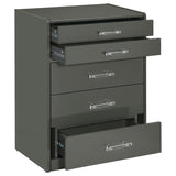 Danbury 3-drawer Makeup Vanity & Stool Set Grey High Gloss - 930210