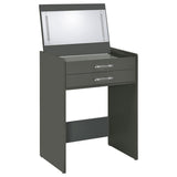 Danbury 3-drawer Makeup Vanity & Stool Set Grey High Gloss - 930210