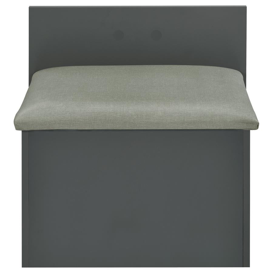 Danbury 3-drawer Makeup Vanity & Stool Set Grey High Gloss - 930210