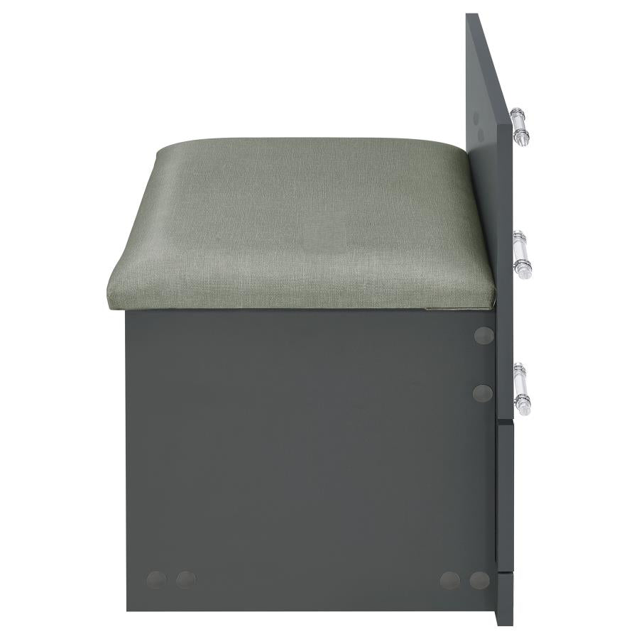 Danbury 3-drawer Makeup Vanity & Stool Set Grey High Gloss - 930210