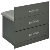 Danbury 3-drawer Makeup Vanity & Stool Set Grey High Gloss - 930210