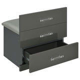 Danbury 3-drawer Makeup Vanity & Stool Set Grey High Gloss - 930210