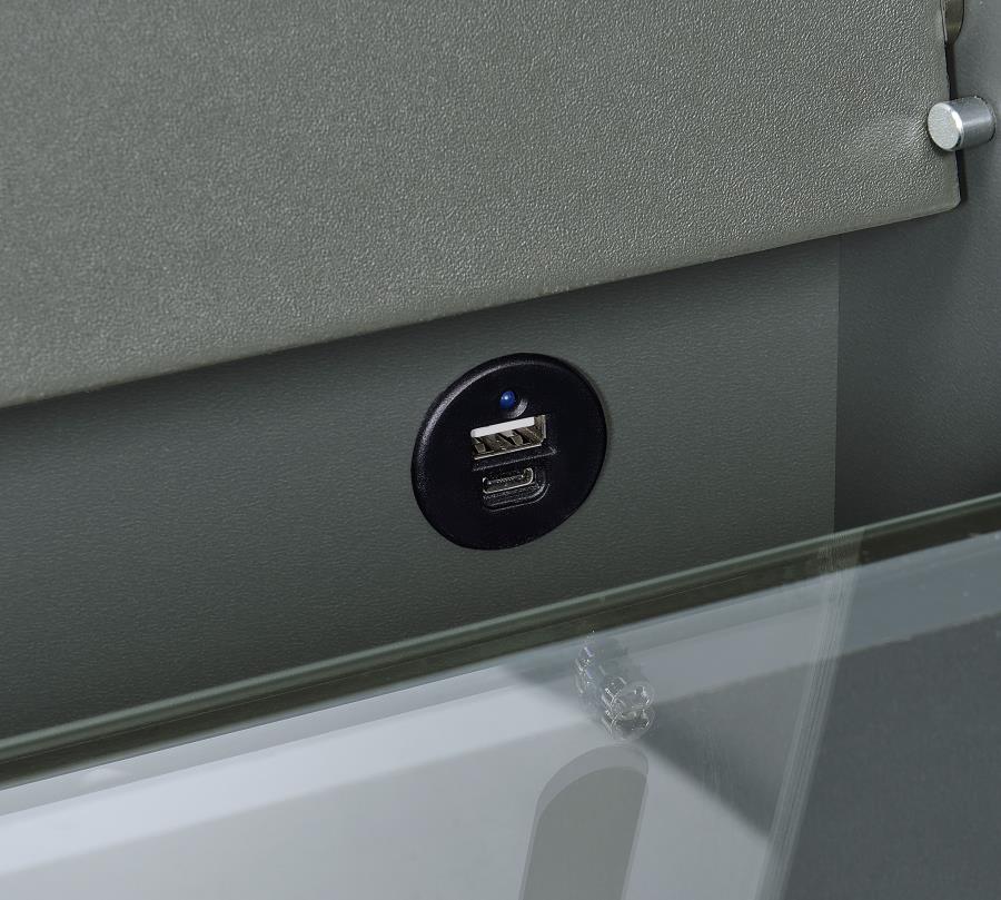 Danbury 3-drawer Makeup Vanity & Stool Set Grey High Gloss - 930210