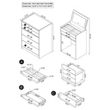 Danbury 3-drawer Makeup Vanity & Stool Set Grey High Gloss - 930210