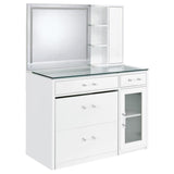 Flora 2-drawer Vanity Set with LED Mirror White High Gloss - 930218