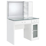 Flora 2-drawer Vanity Set with LED Mirror White High Gloss - 930218