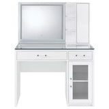 Flora 2-drawer Vanity Set with LED Mirror White High Gloss - 930218