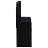 Flora 2-drawer Vanity Set with LED Mirror Black High Gloss - 930219