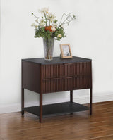 Zimmerlee 2-drawer Side Table with Shelf Rust Brown - 930221