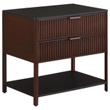 Zimmerlee 2-drawer Side Table with Shelf Rust Brown - 930221
