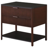 Zimmerlee 2-drawer Side Table with Shelf Rust Brown - 930221