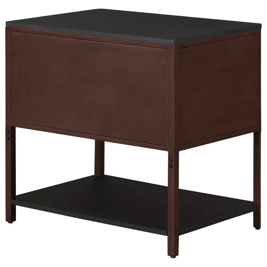 Zimmerlee 2-drawer Side Table with Shelf Rust Brown - 930221