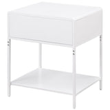 Amherst 1-drawer Radio Weave Cane Metal Bedside Table White - 930236
