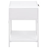 Amherst 1-drawer Radio Weave Cane Metal Bedside Table White - 930236