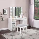 Regina Makeup Vanity Table Set with Lighting White - 930245