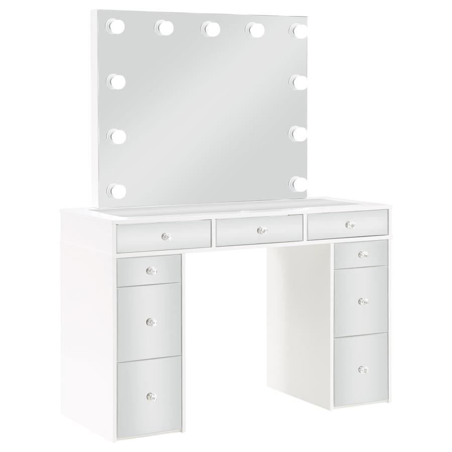 Regina Makeup Vanity Table Set with Lighting White - 930245