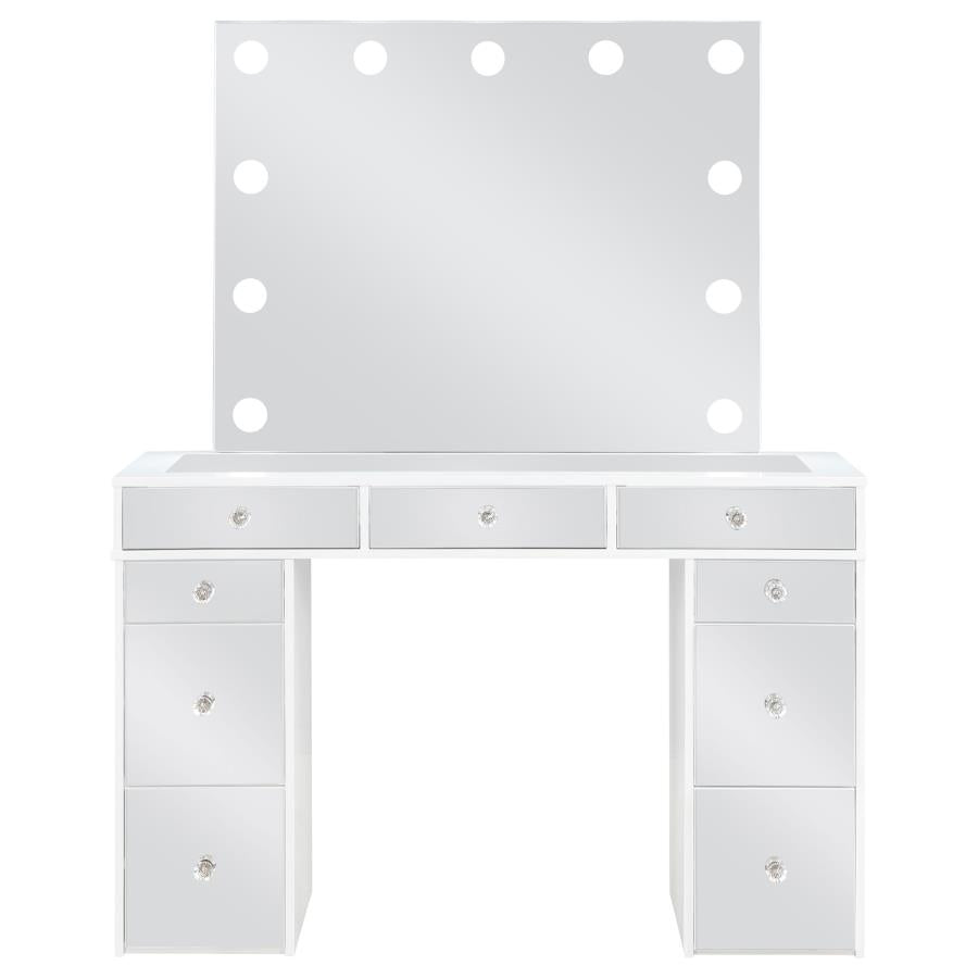 Regina Makeup Vanity Table Set with Lighting White - 930245