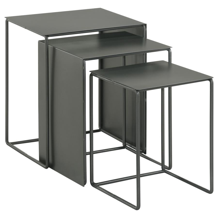Imez 3-piece Rectangular Metal Nesting Table Set Grey - 930250