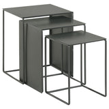 Imez 3-piece Rectangular Metal Nesting Table Set Grey - 930250