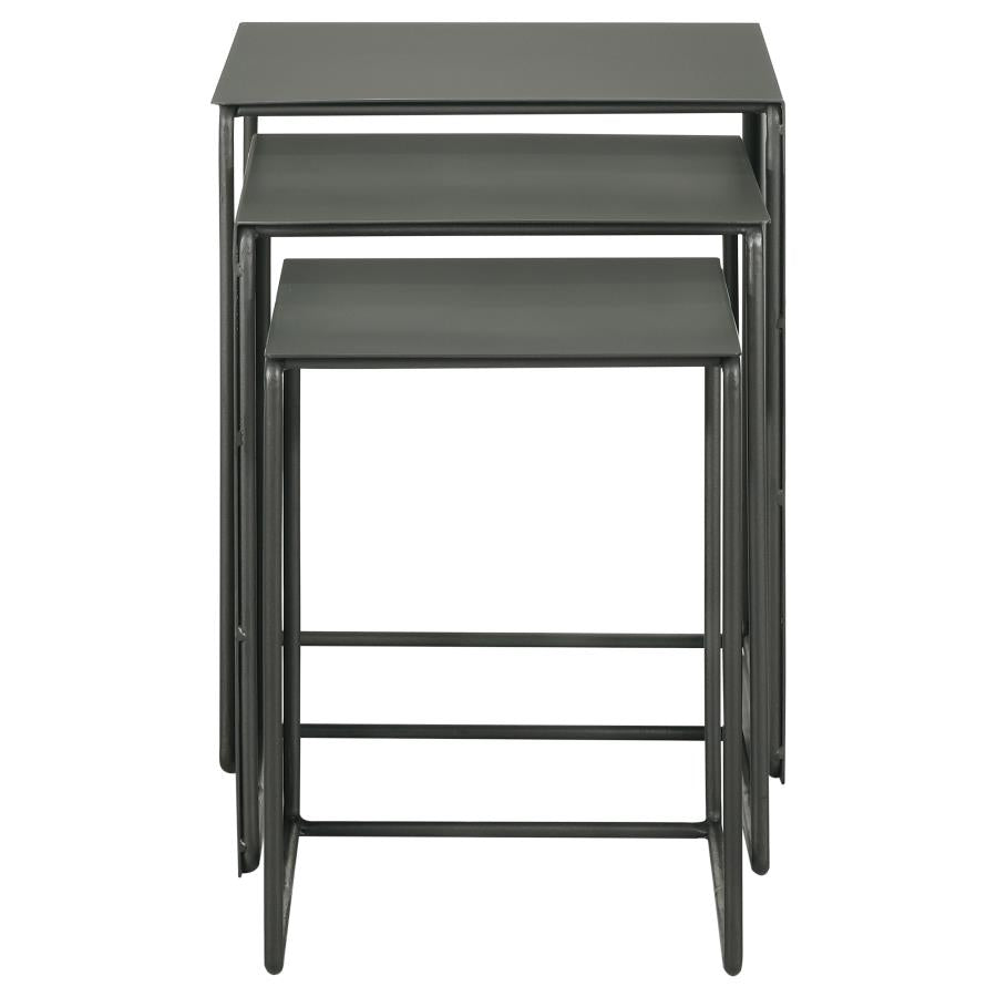 Imez 3-piece Rectangular Metal Nesting Table Set Grey - 930250