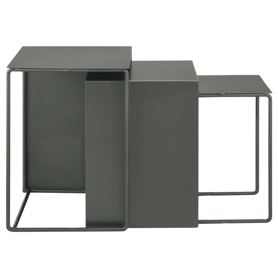 Imez 3-piece Rectangular Metal Nesting Table Set Grey - 930250