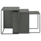 Imez 3-piece Rectangular Metal Nesting Table Set Grey - 930250