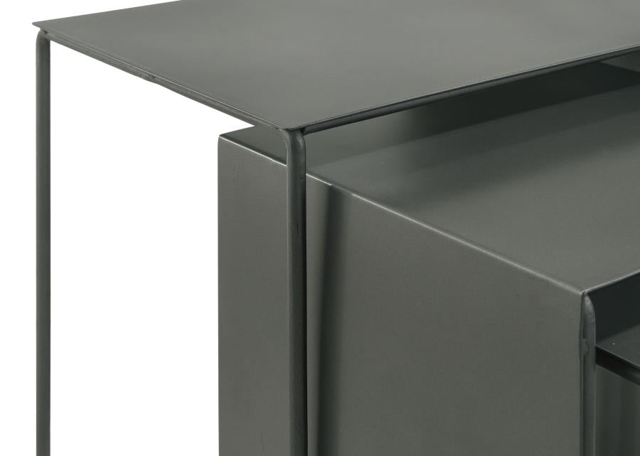 Imez 3-piece Rectangular Metal Nesting Table Set Grey - 930250