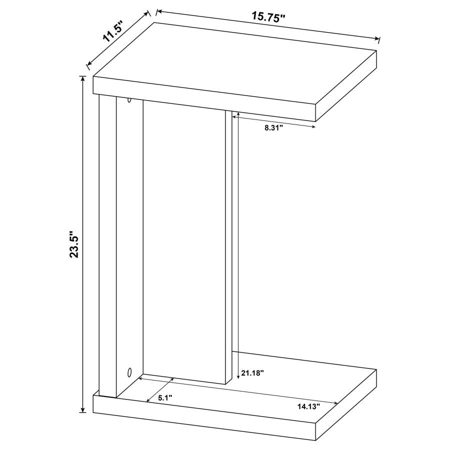 Clower Engineered Wood C-Shaped Sofa Side Table Mango - 930277