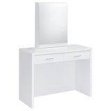 Bunbury Makeup Vanity Table Set Storage Mirror and Stool White - 930280