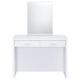 Bunbury Makeup Vanity Table Set Storage Mirror and Stool White - 930280