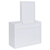 Bunbury Makeup Vanity Table Set Storage Mirror and Stool White - 930280