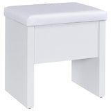 Bunbury Makeup Vanity Table Set Storage Mirror and Stool White - 930280