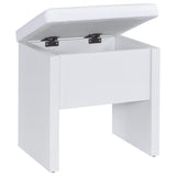 Bunbury Makeup Vanity Table Set Storage Mirror and Stool White - 930280