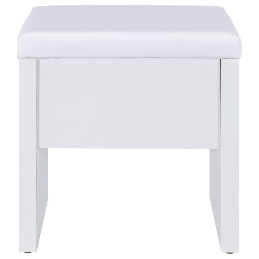 Bunbury Makeup Vanity Table Set Storage Mirror and Stool White - 930280