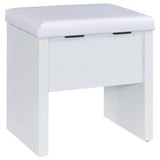 Bunbury Makeup Vanity Table Set Storage Mirror and Stool White - 930280